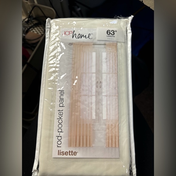 NEW Vintage JC PENNEY HOME COLLECTION LISETTE CURTAIN PANEL CREAM 60" X 63” - Picture 1 of 4